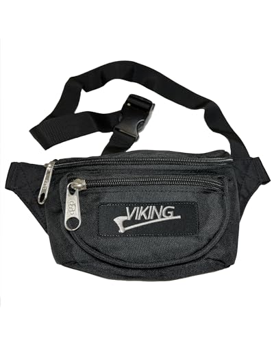 Bauchtasche Viking Axt in schwarz I Gürteltasche mit 3 Fächern und wechselbaren Rip-Strip-Aufnäher für Damen und Herren von No Face No Name