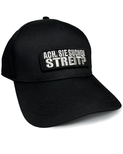 No Face No Name Basecap ACH Sie suchen Streit? in schwarz I Unisex frei einstellbar I bestickter Patch I Snapback Cap Kappe Mütze von No Face No Name