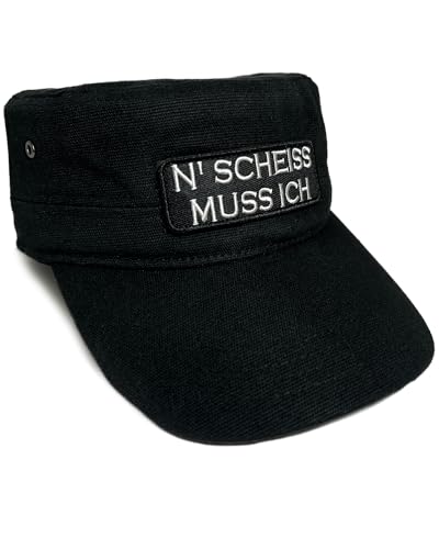 No Face No Name Military Cap N Scheiss Muss Ich in schwarz I Unisex frei einstellbar I bestickter Patch I Army Basecap Snapback Kappe Mütze von No Face No Name