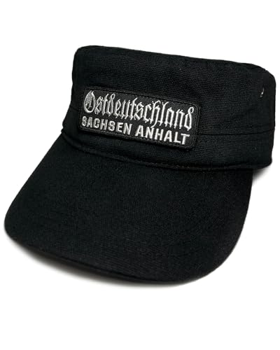 No Face No Name Military Cap Ostdeutschland Sachsen Anhalt in schwarz I Unisex frei einstellbar I bestickter Patch I Army Basecap Snapback Kappe Mütze von No Face No Name