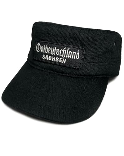 No Face No Name Military Cap Ostdeutschland Sachsen in schwarz I Unisex frei einstellbar I bestickter Patch I Army Basecap Snapback Kappe Mütze von No Face No Name