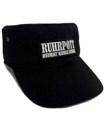 No Face No Name Military Cap Ruhrpott Heimat Kohle Stahl in schwarz I Unisex frei einstellbar I bestickter Patch I Army Basecap Snapback Kappe Mütze von No Face No Name