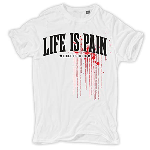 Herren T-Shirt Life is Pain Fat Naked Dangerous Größe S - 5XL von No Fight No Glory