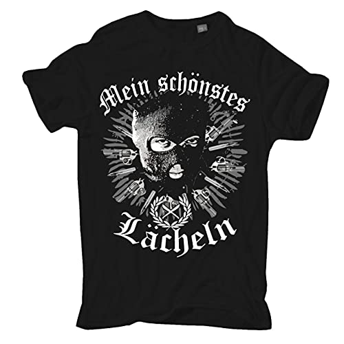 Herren T-Shirt Mein schönstes Lächeln Sturmhaube Gangsta Rap Ultras von No Fight No Glory