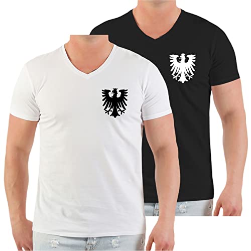 Herren Tshirt V-Ausschnitt 2er Pack Frankfurt Adler Grösse M bis 3XL von No Fight No Glory