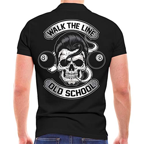 Herren Poloshirt Polohemd Rock n Roll Rockabilly Old School (mit Rückendruck) von No Fight No Glory