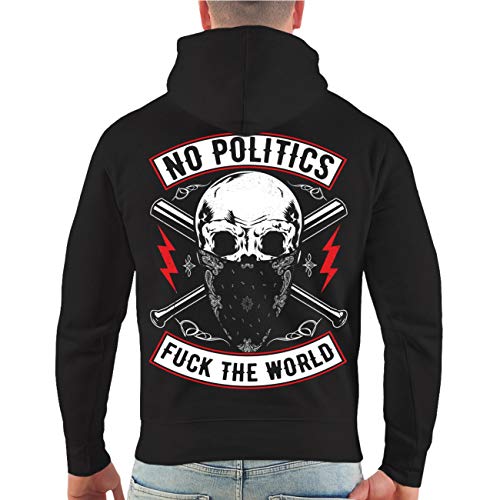 Männer und Herren Kapuzenpullover No Politics Fuck The World Größe S - 4XL von No Fight No Glory