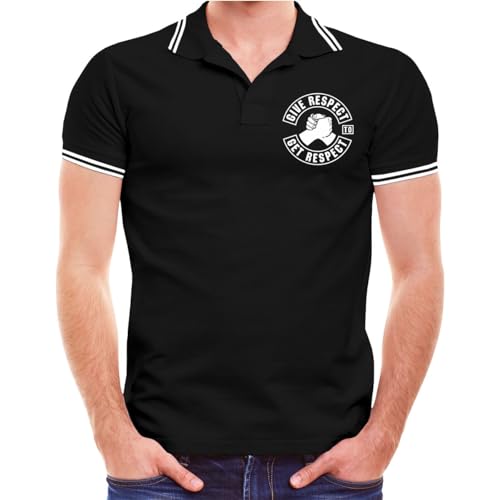 No Fight No Glory Herren Poloshirt Polohemd Herzschlag Boxen Give Respect (mit Rückendruck) Größe S - 5XL von No Fight No Glory