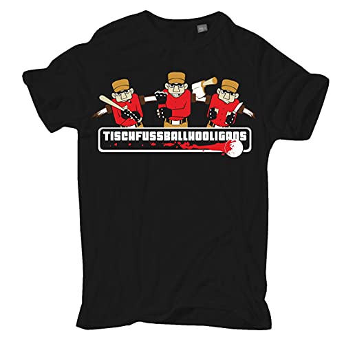 Männer und Herren T-Shirt Tischfussballhooligans (mit Rückendruck) Größe S - 5XL von No Fight No Glory