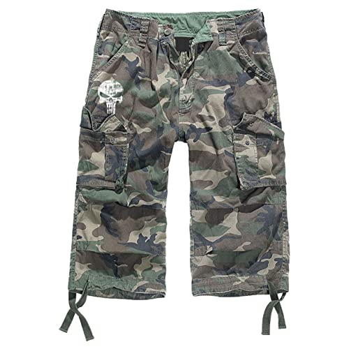 No Fight No Glory Herren Dreiviertel Armee Hose Cargo Shorts Totenkopf Rapper deutschrock Biker von No Fight No Glory