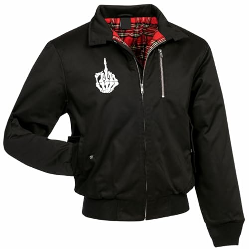 No Fight No Glory Herren Gefütterte Harrington Jacke Totenkopf Motiv Bevor der Teufel mich holt von No Fight No Glory