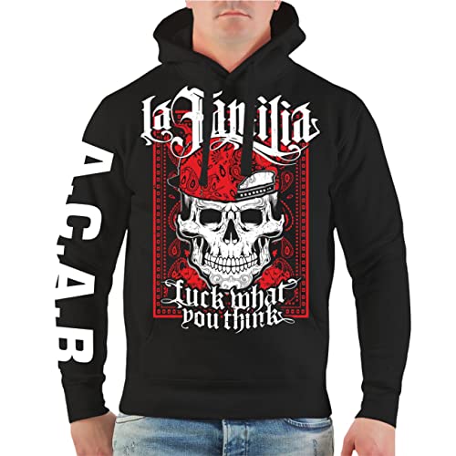 No Fight No Glory Herren Hoodie Kapuzenpullover La Familia FCK Fuck What People Think (mit Rückendruck) Größe S - 4XL von No Fight No Glory