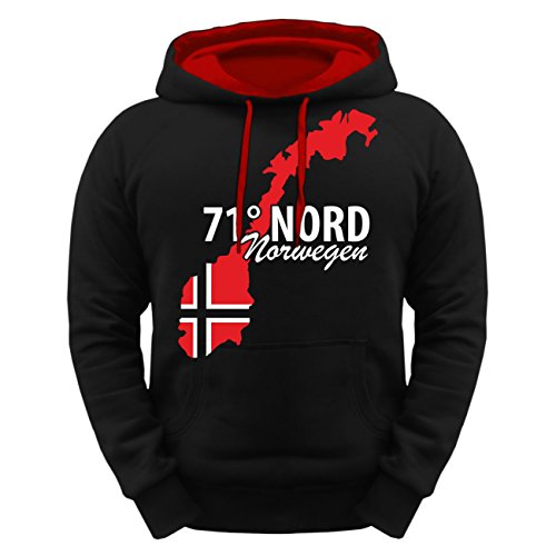 No Fight No Glory Herren Kapuzenpullover 71 Grad Nord NORWEGEN (mit Rückendruck) von No Fight No Glory