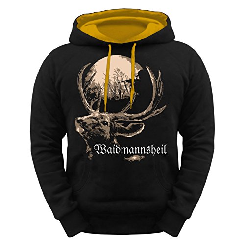 No Fight No Glory Herren Kapuzenpullover Jäger Motiv Waidmannsheil Grösse S bis 5XL von No Fight No Glory