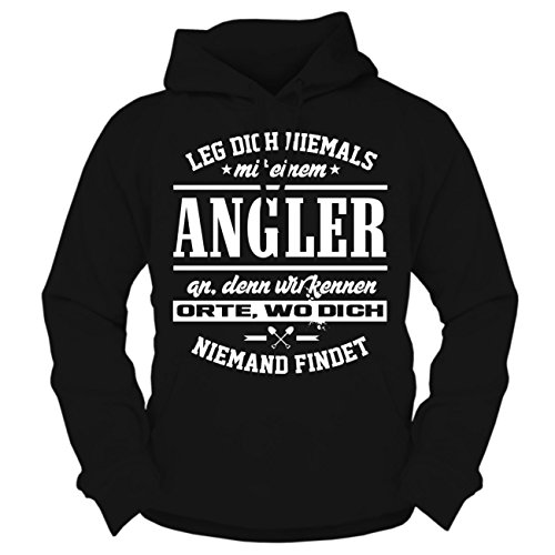 No Fight No Glory Herren Kapuzenpullover Leg Dich Nicht mit einem Angler an Grösse S bis 5XL von No Fight No Glory