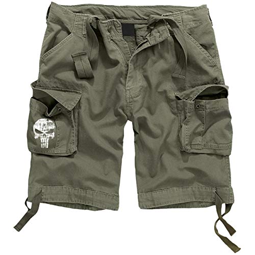 No Fight No Glory Kurze Armee Hose Totenkopf mit vielen Taschen bis 7XL von No Fight No Glory