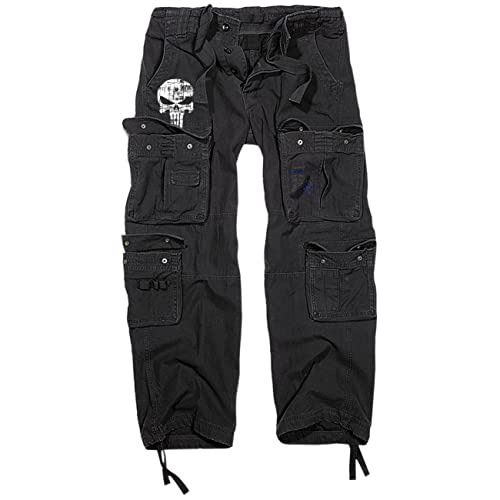 No Fight No Glory Männer Cargo Hose lang mit vielen Taschen Totenkopf Größe S bis 7XL von No Fight No Glory