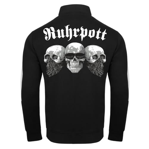 No Fight No Glory Männer Trainingsjacke mit Totenkopf Motiv RUHRPOTT von No Fight No Glory