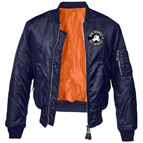 No Fight No Glory Männer und Herren Bomberjacke wind und wasserabweisende Pilotenjacke Biker MC Code Größe S bis 7XL von No Fight No Glory