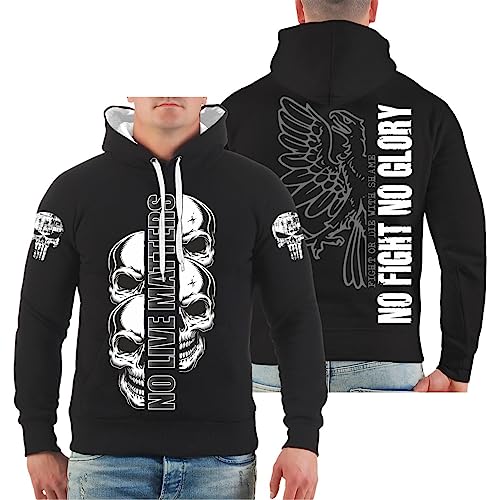 Herren Kapuzenpullover Fight or die Hoodie Cage Größe S bis 5XL von No Fight No Glory