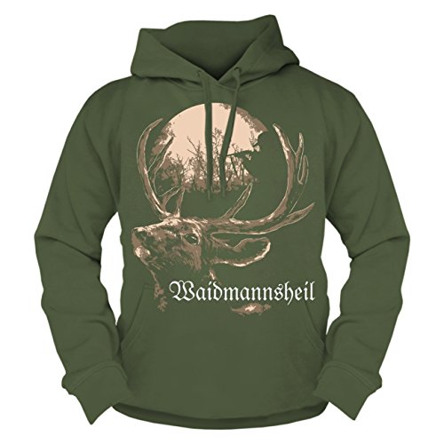 No Fight No Glory Herren Kapuzenpullover Jäger Motiv Waidmannsheil Grösse S bis 5XL von No Fight No Glory