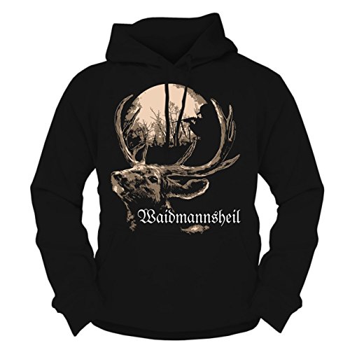 No Fight No Glory Herren Kapuzenpullover Jäger Motiv Waidmannsheil Grösse S bis 5XL von No Fight No Glory