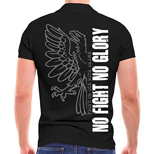 No Fight No Glory Herren Poloshirt Polohemd Fight or die (mit Rückendruck) Größe S - 5XL von No Fight No Glory