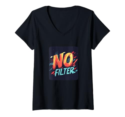 Damen Awesome No Filter Statement für Erwachsene und Kinder T-Shirt mit V-Ausschnitt Damen Awesome No Filter Statement für Erwachsene und Kinder T-Shirt mit V-Ausschnitt von No Filter Outfit