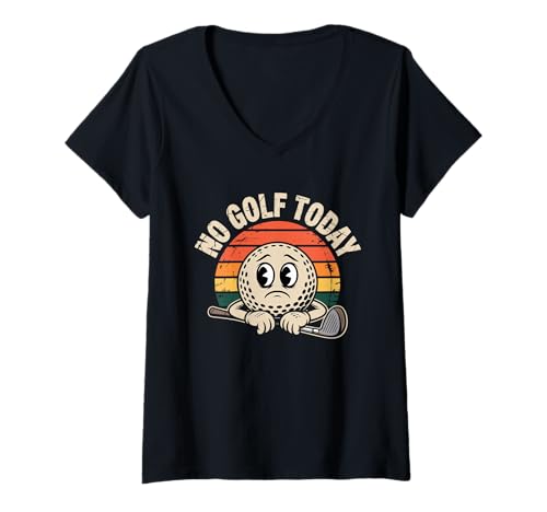 Damen Stickman-Design für Golfliebhaber und Golfer T-Shirt mit V-Ausschnitt Damen Stickman-Design für Golfliebhaber und Golfer T-Shirt mit V-Ausschnitt von No Golf Today For Golf Player Golfing Sport Lovers