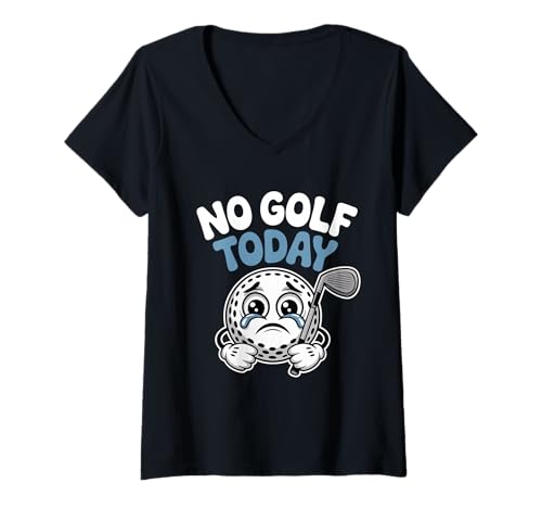 Damen Stickman-Design für Golfliebhaber und Golfer T-Shirt mit V-Ausschnitt Damen Stickman-Design für Golfliebhaber und Golfer T-Shirt mit V-Ausschnitt von No Golf Today For Golf Player Golfing Sport Lovers