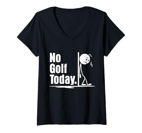 Damen No Golf Today T-Shirt mit V-Ausschnitt von No Golf Today T Shirt