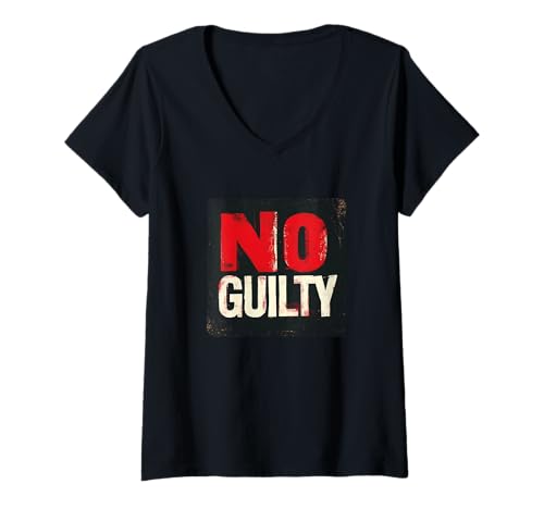 Damen Keine Guilty Vibes für ein sorgenfreies Leben T-Shirt mit V-Ausschnitt Damen Keine Guilty Vibes für ein sorgenfreies Leben T-Shirt mit V-Ausschnitt von No Guilty Speech