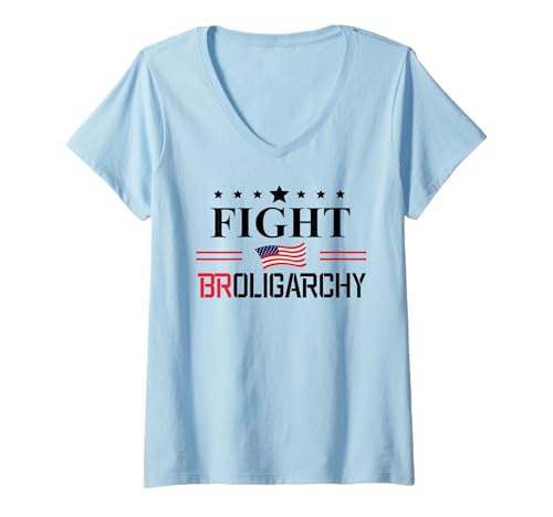 Damen Anti Oligarchy Fight Fascism Deport No Kings Save Democracy T-Shirt mit V-Ausschnitt Damen Anti Oligarchy Fight Fascism Deport No Kings Save Democracy T-Shirt mit V-Ausschnitt von Fight Oligarchy Shirts,Anti Oligarchy Shirt,Resist