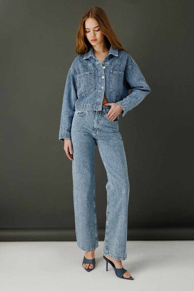 No Matter What Bequeme Jeans Verwaschene Weitbein-Jeans von No Matter What