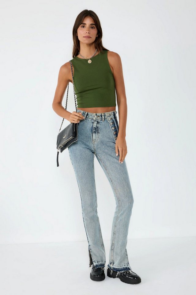 No Matter What Blusentop Ärmelloses Crop-Top mit Rundhalsausschnitt von No Matter What