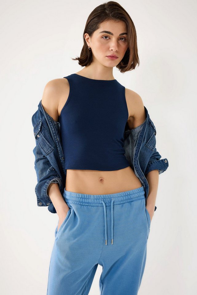 No Matter What Blusentop Ärmelloses Crop-Top mit Rundhalsausschnitt No Matter What Blusentop Ärmelloses Crop-Top mit Rundhalsausschnitt von No Matter What