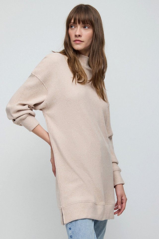 No Matter What Blusentop Beige Bluse mit Rollkragen und Fledermausärmeln von No Matter What