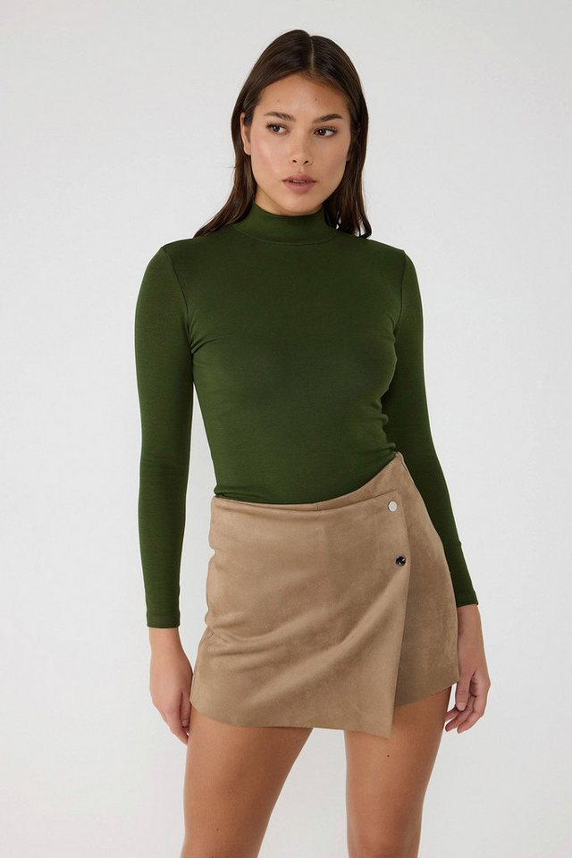 No Matter What Blusentop Duru Basic Langarm-Rollkragenbluse von No Matter What