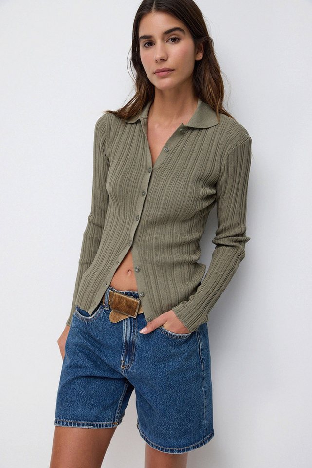 No Matter What Blusentop Geknöpfte Strickbluse mit Rollkragen von No Matter What