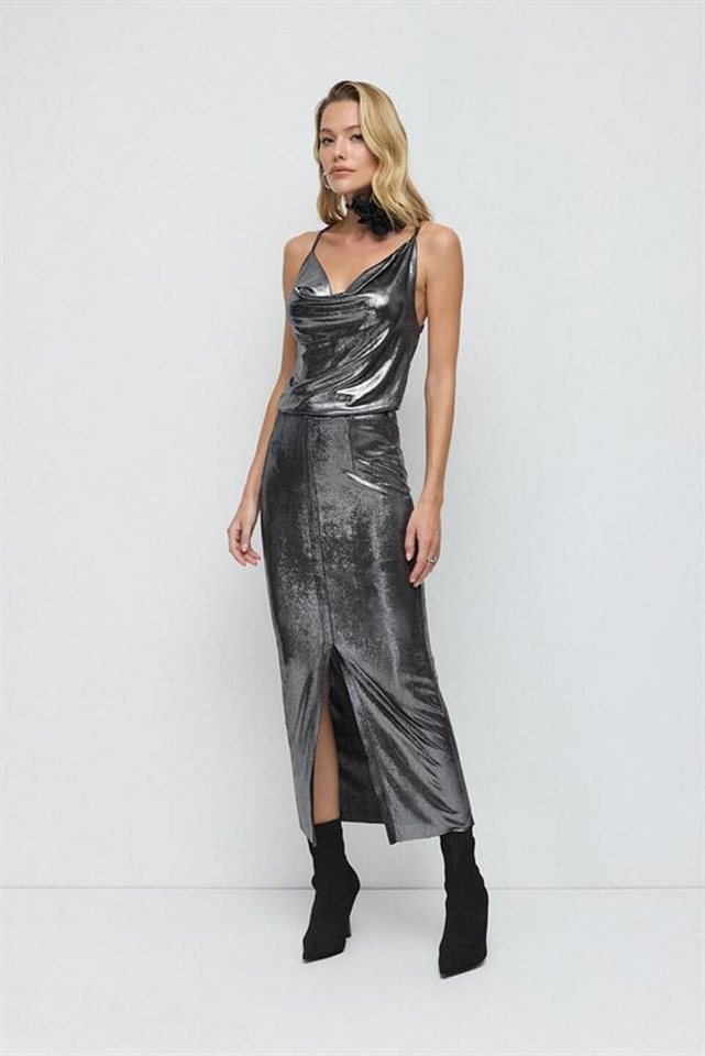 No Matter What Blusentop Glänzende Slim Fit Scoop Neck Cami Top von No Matter What