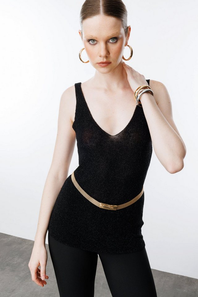 No Matter What Blusentop Glitzerndes Strick-Trägertop von No Matter What