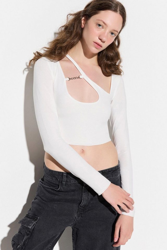 No Matter What Blusentop Schulter & Brust Cutout Bluse von No Matter What