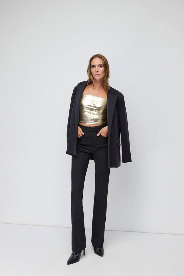 No Matter What Blusentop Trägerloses, folienbeschichtetes Kleid von No Matter What