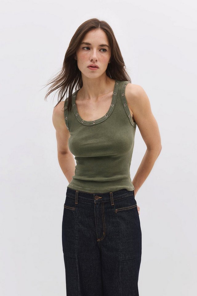 No Matter What Blusentop Unterhemd mit verwaschenem Ösendetail von No Matter What