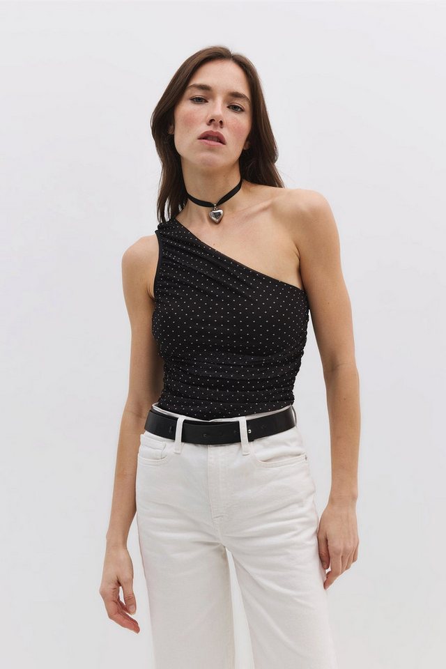 No Matter What Kurzarmbody Asymmetrischer Bodysuit mit Druckknöpfen von No Matter What