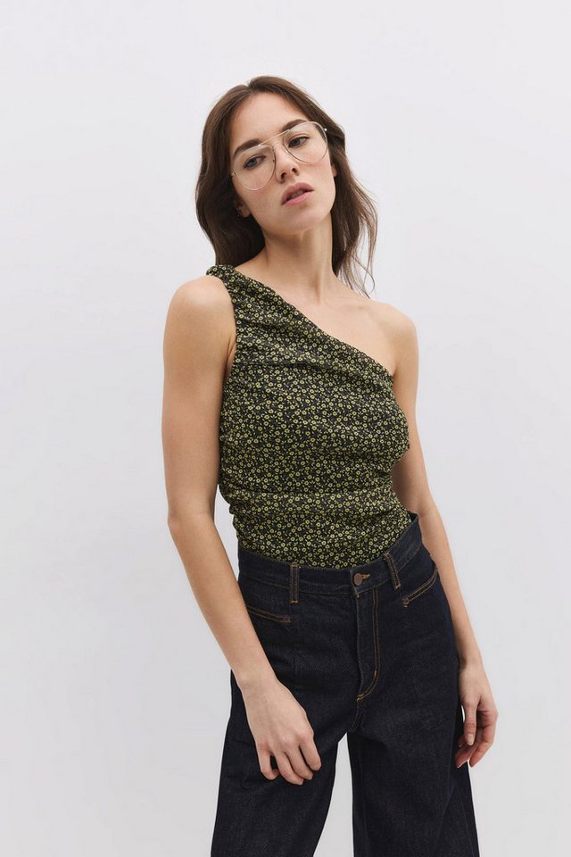 No Matter What Kurzarmbody Asymmetrischer Bodysuit mit Druckknöpfen von No Matter What