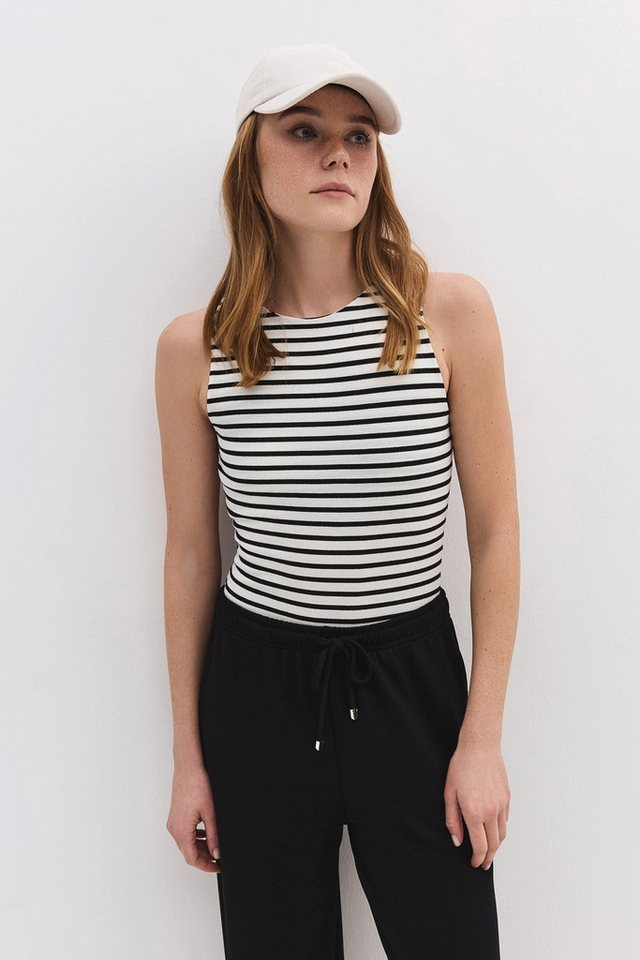 No Matter What Kurzarmbody Gestreiftes Basic-T-Shirt mit Trägern von No Matter What