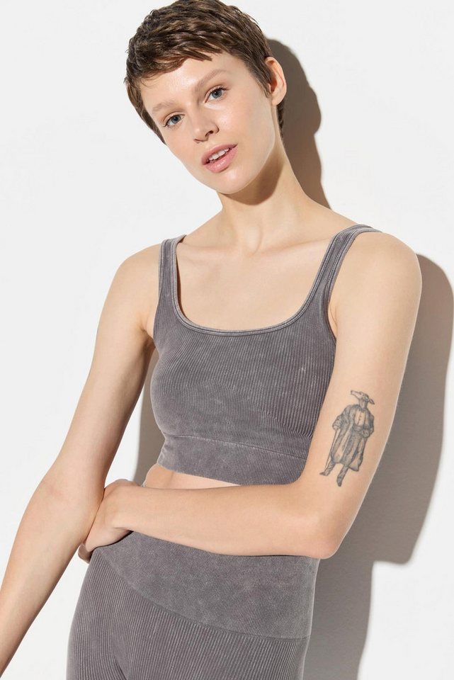 No Matter What Bustier Kohle Slim-Fit Sport-BH mit breiten Trägern - Keine Unterstützung von No Matter What