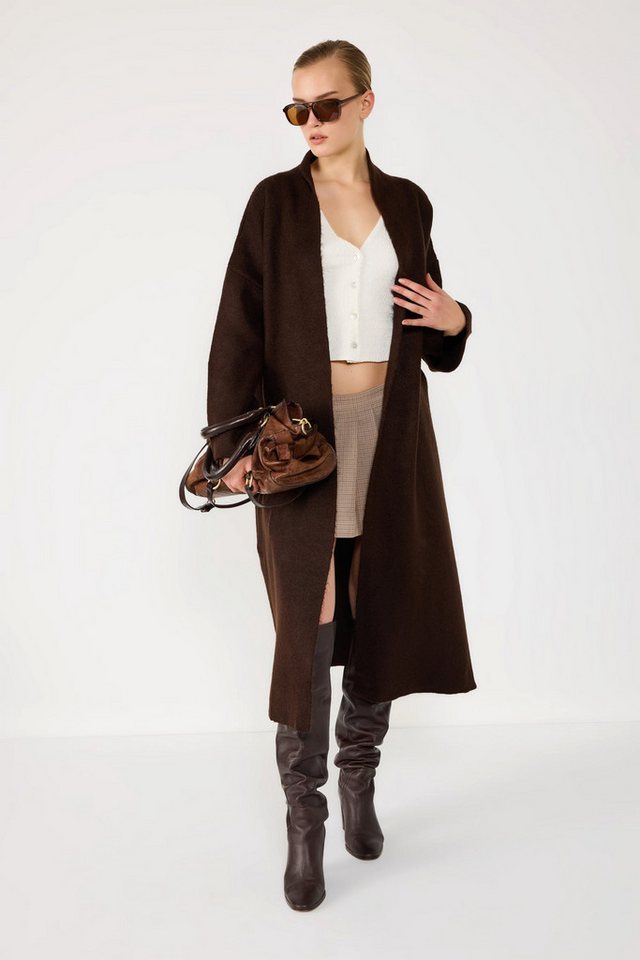 No Matter What Blusenjacke Braune Schicke Lange Strickjacke von No Matter What