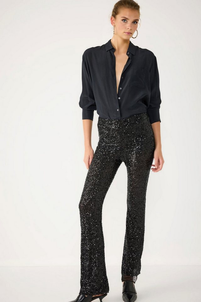No Matter What Chinohose Schwarze Glitzer Stretch-Hose von No Matter What